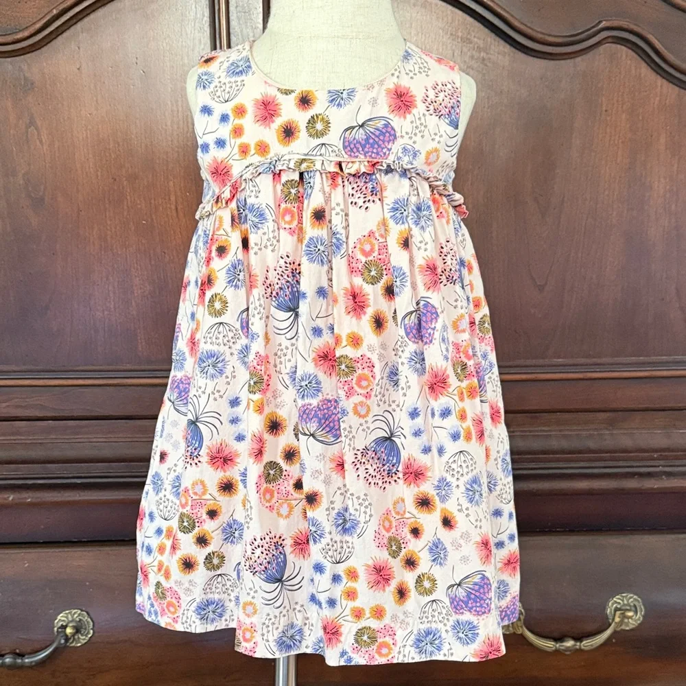 Tea Collection Floral Dress & Bloomers Set 18-24M Baby Girl Cotton EUC
